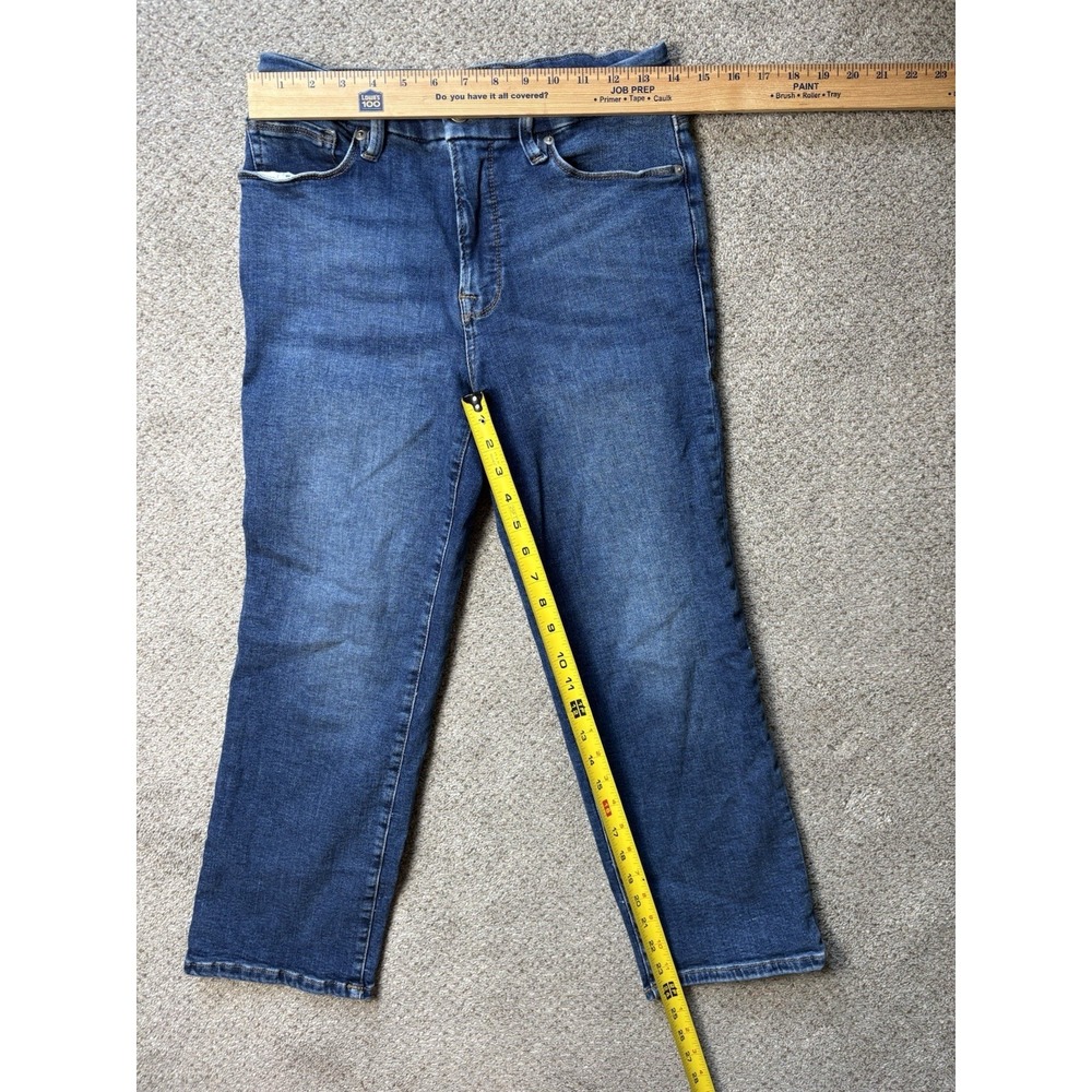 Good American Jeans Women's 8 / 29 Petite Straight High Rise Stretch Medium Wash - Picture 6 of 7